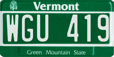 VT license plate WGU419