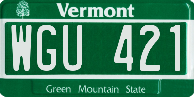 VT license plate WGU421