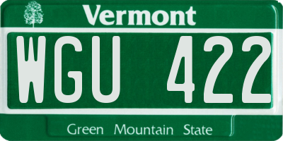 VT license plate WGU422
