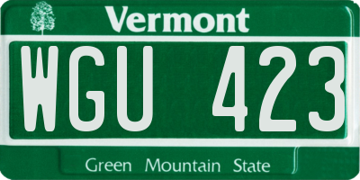 VT license plate WGU423