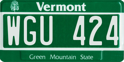 VT license plate WGU424