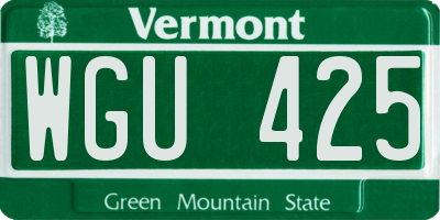 VT license plate WGU425