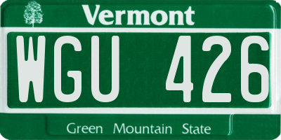 VT license plate WGU426