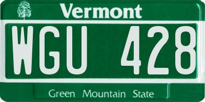 VT license plate WGU428