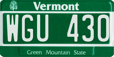 VT license plate WGU430