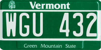 VT license plate WGU432