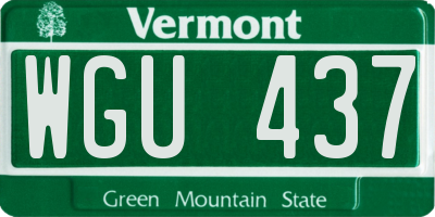 VT license plate WGU437