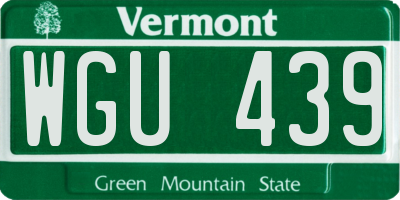 VT license plate WGU439