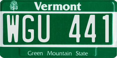 VT license plate WGU441