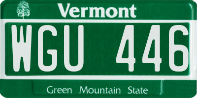 VT license plate WGU446