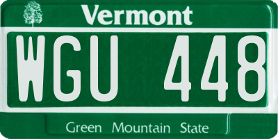 VT license plate WGU448