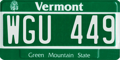 VT license plate WGU449