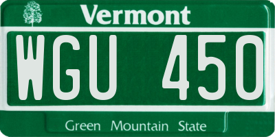 VT license plate WGU450