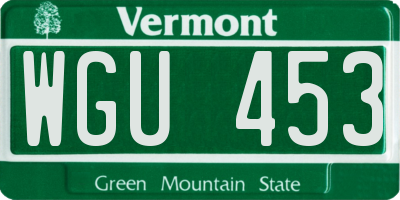 VT license plate WGU453