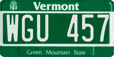 VT license plate WGU457