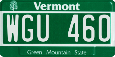 VT license plate WGU460