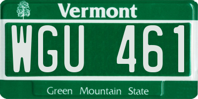 VT license plate WGU461