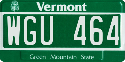 VT license plate WGU464