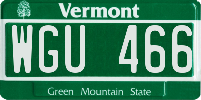 VT license plate WGU466