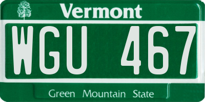 VT license plate WGU467