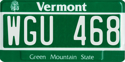 VT license plate WGU468