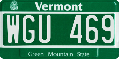 VT license plate WGU469
