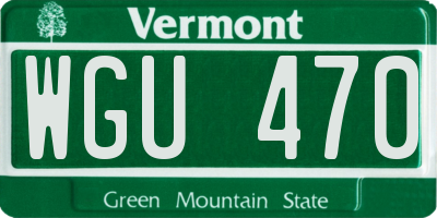 VT license plate WGU470