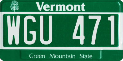 VT license plate WGU471