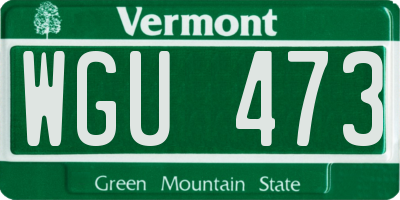 VT license plate WGU473