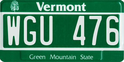 VT license plate WGU476