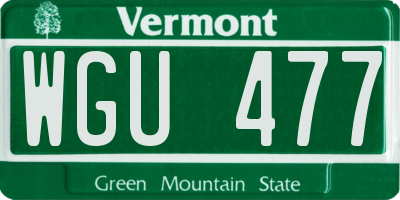 VT license plate WGU477