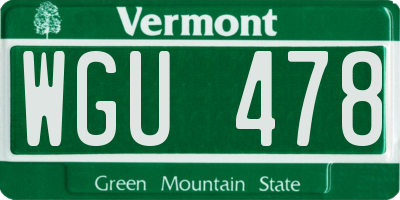 VT license plate WGU478