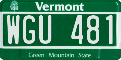 VT license plate WGU481