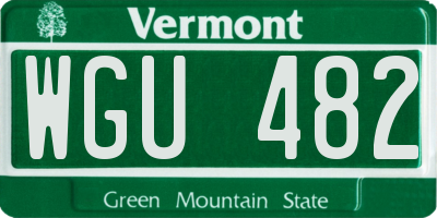 VT license plate WGU482