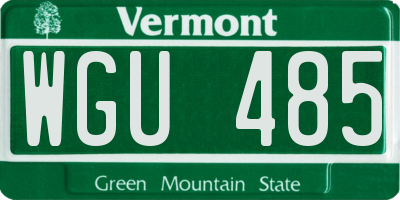 VT license plate WGU485