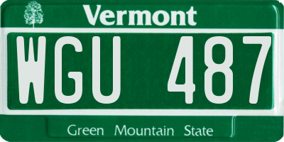 VT license plate WGU487