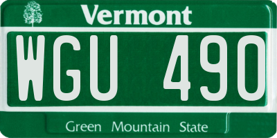 VT license plate WGU490