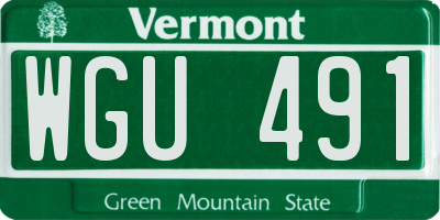 VT license plate WGU491