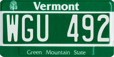 VT license plate WGU492