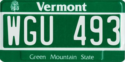 VT license plate WGU493