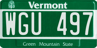 VT license plate WGU497