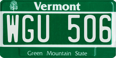 VT license plate WGU506