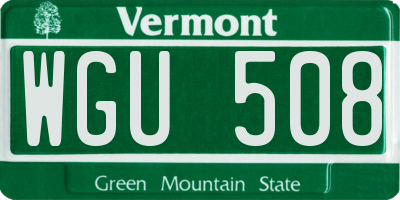 VT license plate WGU508