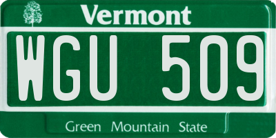 VT license plate WGU509