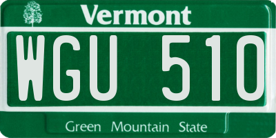 VT license plate WGU510