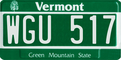 VT license plate WGU517