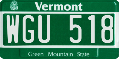 VT license plate WGU518