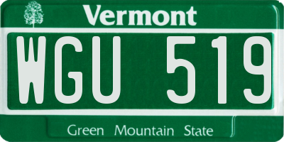 VT license plate WGU519