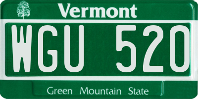 VT license plate WGU520