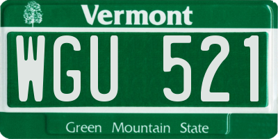 VT license plate WGU521